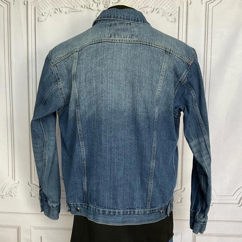 Vintage Red Ape Mens Distressed Denim Jacket XL 38 Faded Blue Jean Jacket - Picture 2 of 9